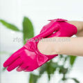 pink short leather glove